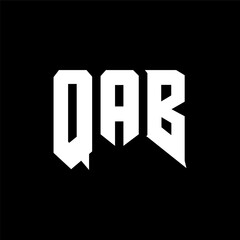 QAB letter logo design for technology company. QAB logo design black and white color combination. QAB logo, QAB vector, QAB design, QAB icon, QAB alphabet. QAB typography logo design.
