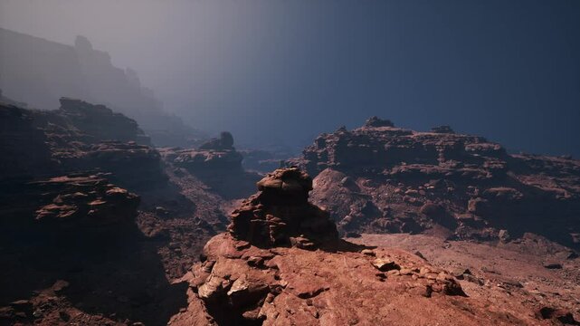 Witness the breathtaking union of red stone canyons and a magnificent mountain backdrop in all its majestic grandeur.
