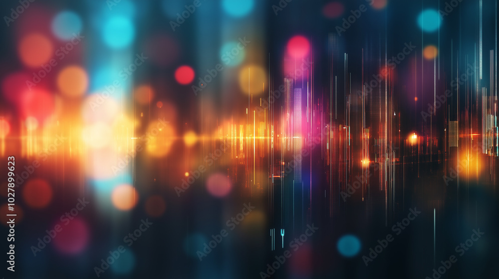 Poster abstract attractive tech background with the image of data transmission lines and in stylish hi-tech