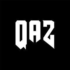 QAZ letter logo design for technology company. QAZ logo design black and white color combination. QAZ logo, QAZ vector, QAZ design, QAZ icon, QAZ alphabet. QAZ typography logo design.