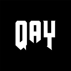 QAY letter logo design for technology company. QAY logo design black and white color combination. QAY logo, QAY vector, QAY design, QAY icon, QAY alphabet. QAY typography logo design.