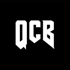 Fototapeta premium QCB letter logo design for technology company. QCB logo design black and white color combination. QCB logo, QCB vector, QCB design, QCB icon, QCB alphabet. QCB typography logo design.