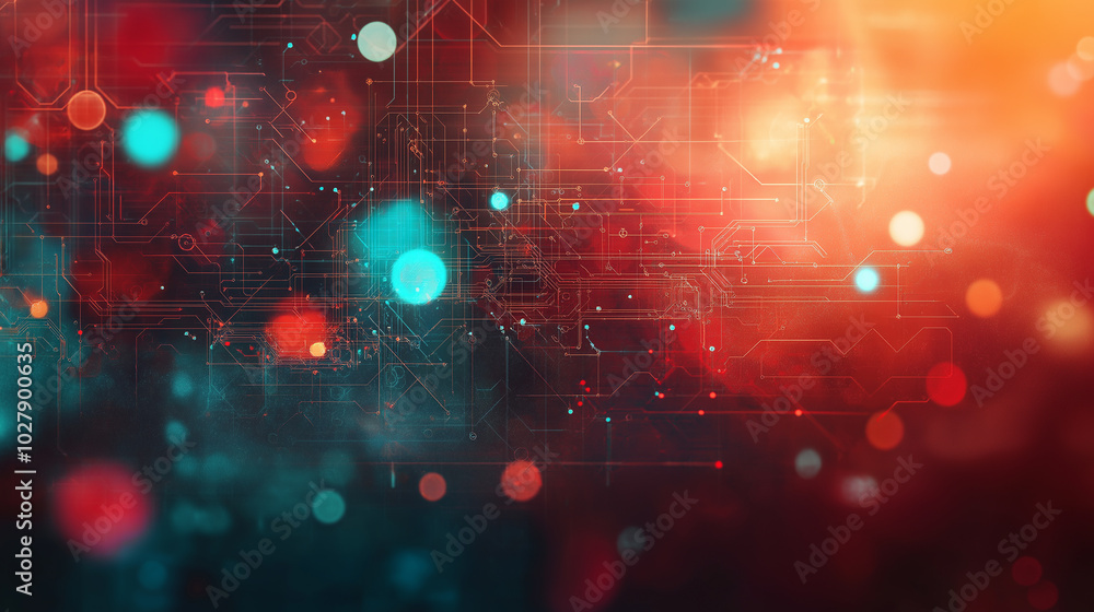 Poster abstract attractive tech background with the image of data transmission lines and in stylish hi-tech