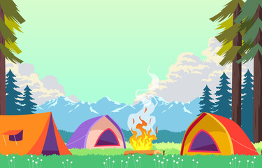 Summer Camp With Tent