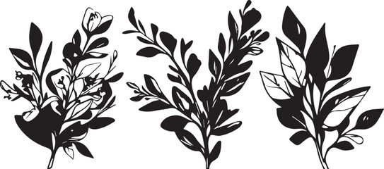 Set plants. Hand drawn vector illustration