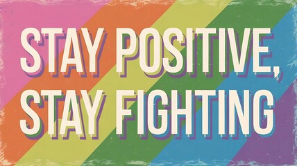 Obraz premium Stay Positive, Stay Fighting T-shirt Design Motivational Quote, Illustartion,Typography,Banner,Poster
