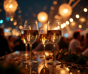 scene depicts joyous new year eve celebration perfect designing party invitation