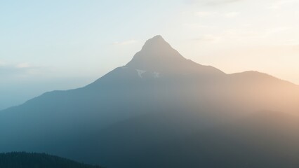 Obraz premium Serene Mountain View at Dusk with Soft Lighting