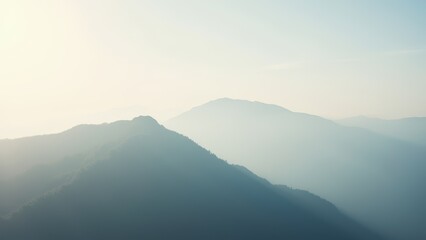 Obraz premium Serene Mountain View with Soft Haze