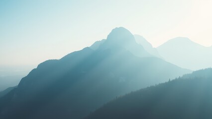 Fototapeta premium Serene Mountain View in Soft Light