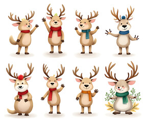Obraz premium set hand drawn watercolor illustrations specifically designed new year greeting