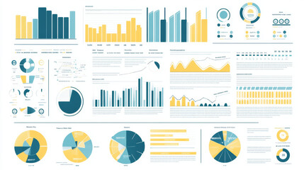 This template helps you create clear and visually appealing charts for business presentations. It includes elements like steps, choices, and parts of a process, making complex data easy to understand.