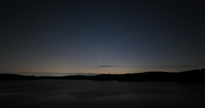 狭山湖からの紫金山・アトラス彗星・金星・アークトゥルス。2024,C4K,H.264,10bit