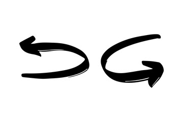 hand drawing simple arrow black color