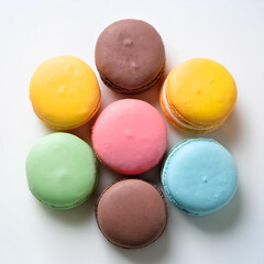 Obraz premium Colorful Macarons, isolated on a white background