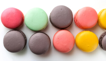 Colorful Macarons, isolated on a white background
