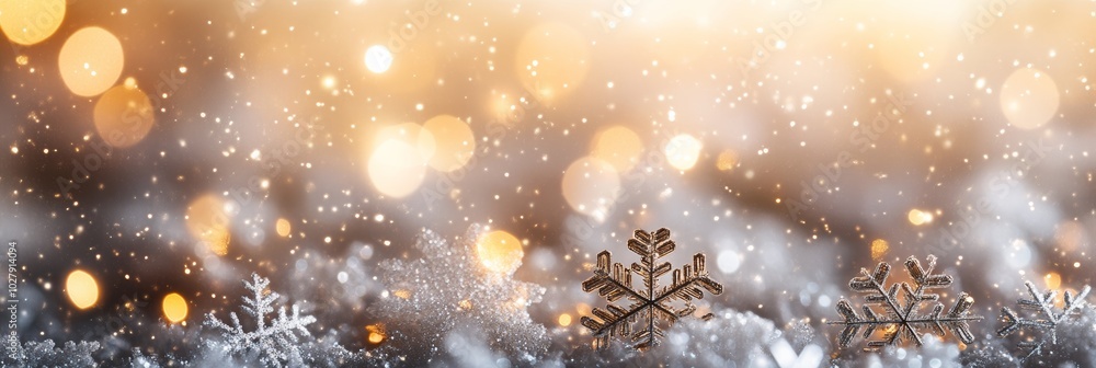 Poster sparkling frost on delicate pine branches against a luminous backdrop, ideal for visuals.
