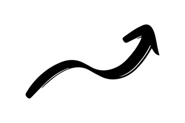 hand drawing simple arrow black color