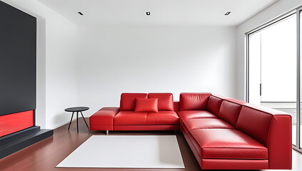 Fototapeta premium red leather sofa