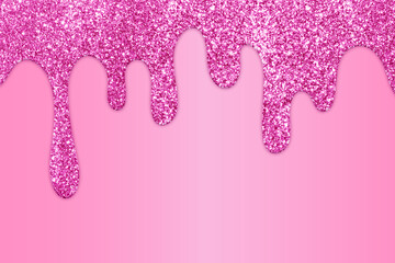Pink Dripping Glitter Background
