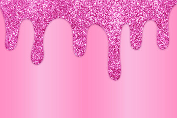 Pink Dripping Glitter Background