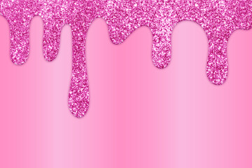 Pink Dripping Glitter Background