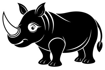 rhino cartoon isolated on white