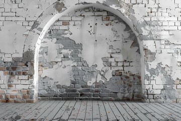 A black and white photo of a brick wall
