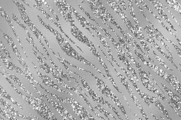 Silver Glam Glitter Animal Skin Texture Background, Animal Skin Pattern.