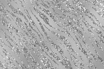 Silver Glam Glitter Animal Skin Texture Background, Animal Skin Pattern.