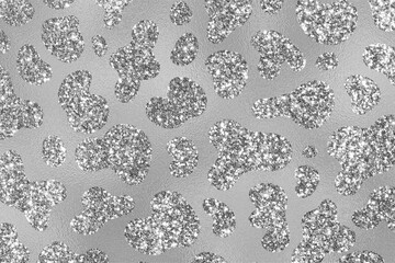Silver Glam Glitter Animal Skin Texture Background, Animal Skin Pattern.