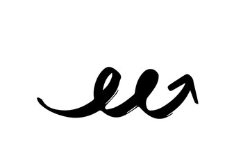 hand drawing simple arrow black color