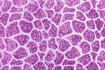 Purple Glam Glitter Animal Skin Texture Background, Animal Skin Pattern.
