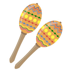 Musical Mexican maracas isolate4d on white background. Cinco de maya symbol.