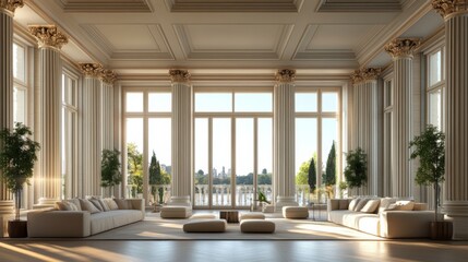 Fototapeta premium Luxurious Grand Hall with Classic Architecture