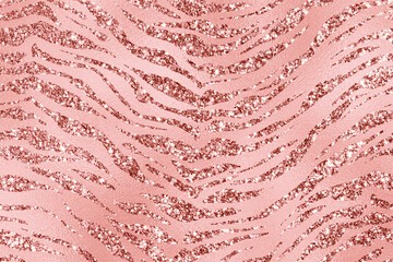 Rose Gold Glam Glitter Animal Skin Texture Background, Animal Skin Pattern.