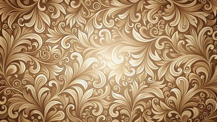 Elegant swirling abstract pattern in warm beige and brown tones for design projects