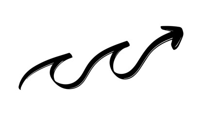 hand drawing simple arrow black color
