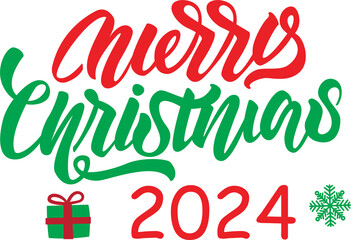 Naklejka premium merry christmas 2024