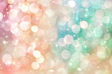 Obraz premium Colorful bokeh lights creating a dreamy background effect in soft pastel hues during a serene moment
