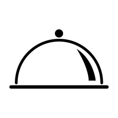 Waiter tray icon, dish menu restaurant web symbol, lunch design vector illustration