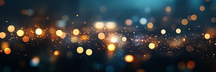 Golden and orange bokeh lights fill the screen, creating a warm, festive background for holiday wallpapers.