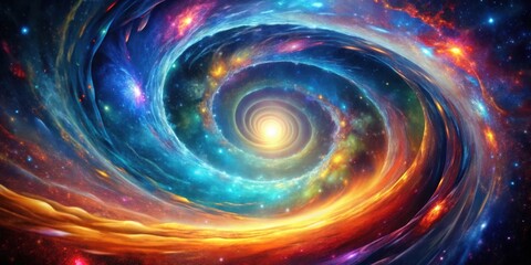 Colorful Cosmic Vortex of Abstract Energy in Spiraling Galaxy of Infinite Universe