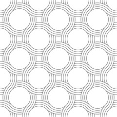 Vector seamless pattern. Modern geometric background with interesting curved stripes.