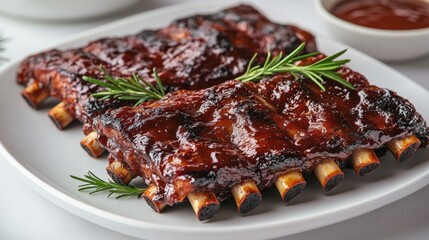 Barbecue Ribs Platter with Rosemary