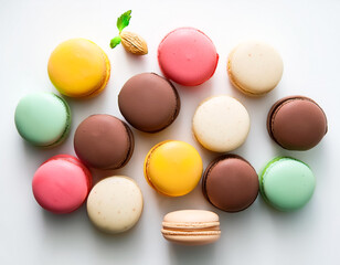 Colorful Macarons, isolated on a white background