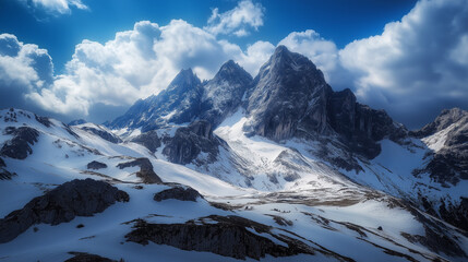 Fototapeta premium Malowniczy zimowy górski pejzaż