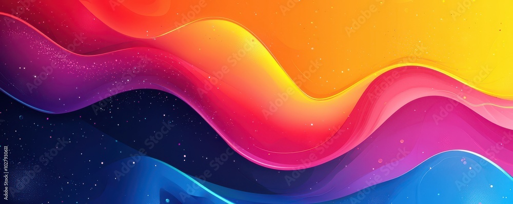 Poster colorful abstract background with flowing shapes in vibrant hues creating a dynamic and artistic vis