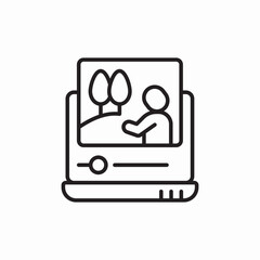 laptop web video icon sign vector