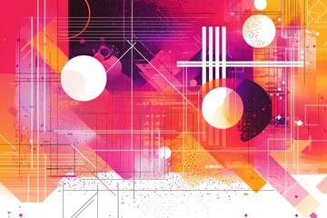Abstract  design with geometric shapes and bold colors in a modern style